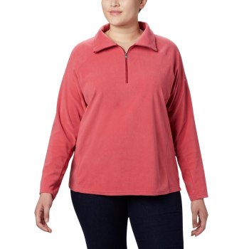 Columbia Ženske Majice S Kapuljačom - Glacial IV 1/2 Zip Plus Size Roze | ZOGM-15976